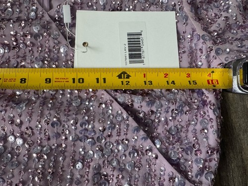 NWT MAC DUGGAL Sequin Long Sleeve Cocktail Sheath Dress Lavender SZ 2 - Picture 13 of 13