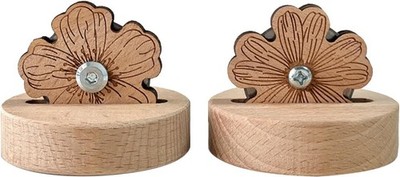 Thread Cutter Blades - Set of 2, Unique Flower Shape, Wooden Handle