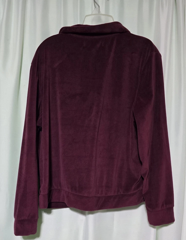 BCBG MAXAZRIA Borgoña Media Cremallera Sudadera/Top Mujer’s Talla Grande Foto 3 de 4