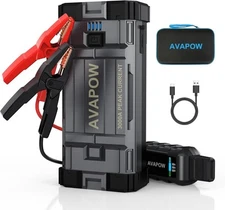 AVAPOW Car Truck Van SUV Battery Jump Starter Booster 3000A up to 8L Gas Diesel