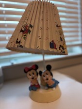Disney Baby Mickey and Minnie Mouse Nursery Vintage 1984 Lamp  Original Shade