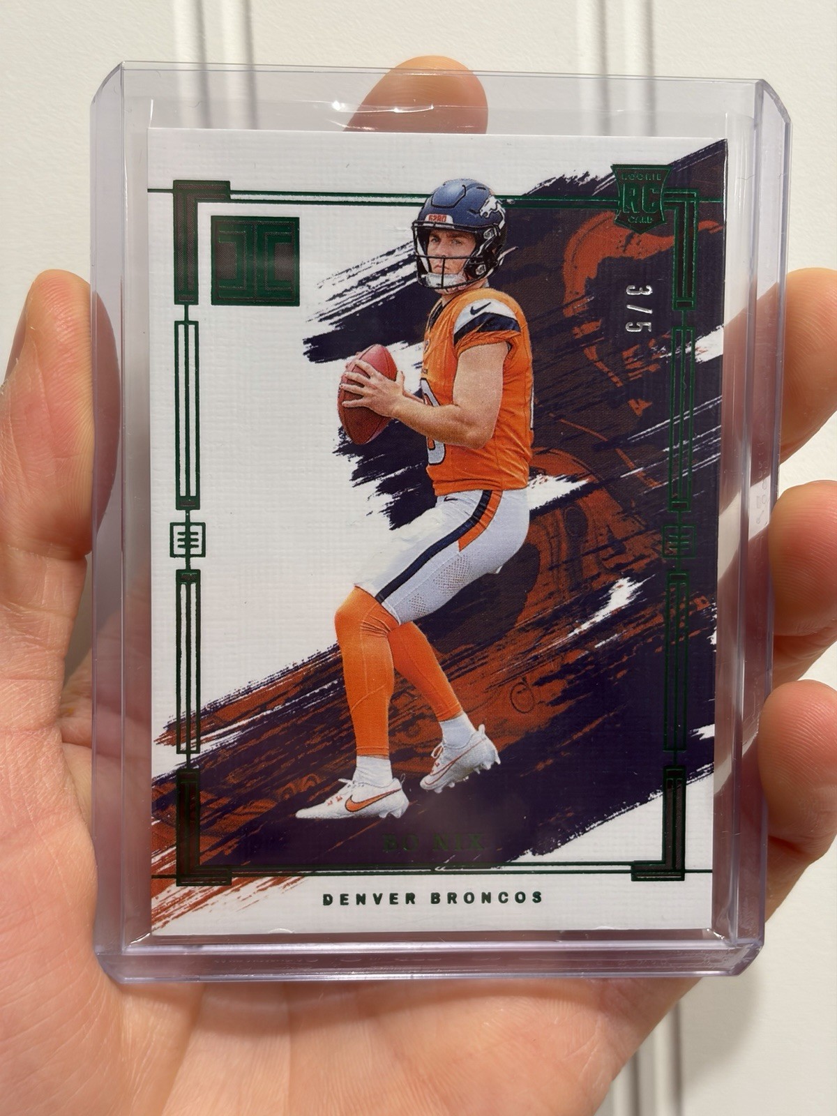 2024 Panini Impeccable Football Bo Nix #76 Green Emerald /5 Rookie RC - SSP