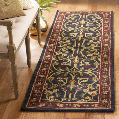 Heritage Collection Runner Rug - 2'3'' X 12', Black & Red, Handmade Traditional O