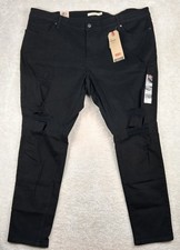 Levis Sculpt 711 Skinny Jeans Womens 24W Black Hypersoft Stretch Mid Pants New