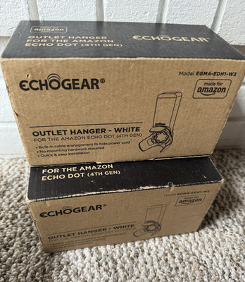 Echogear Outlet Hanger White for Echo Dot (4th Gen) , Lot of 2