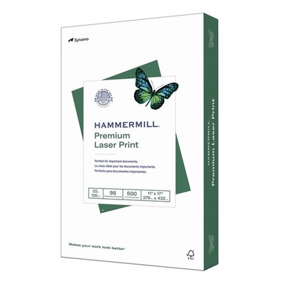 Hammermill Printer Paper, Premium Laser Print 32 lb, 11 x 17-1 Ream (500 Sheets)