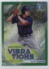 2022 Bowman Virtuosic Vibrations Green Refractor 72/99 Blaze Jordan #VV-10 08y1
