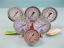 Lot (6) Diaphragm & Plain Gauges for Parts or Repair Ashcroft Anderson D13