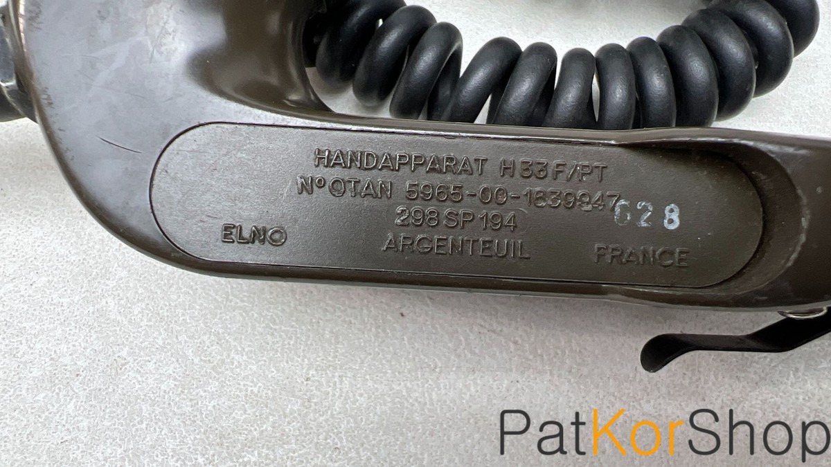 Appareil Militaire ELNO H33F/PT – Casque Radio N° OTAN 5965-00-1639947, Occasion