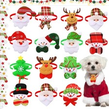 50Pcs Christmas Dog Bow Ties Cat Neckties Pet Grooming Accessories Mixed Colors