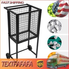 Free Standing Tennis Ball Hopper Basket Teaching Tennis Ball Cart With Wheels