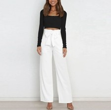NWT Fashion Nova Booked And Busy Casual Business Pants - White
