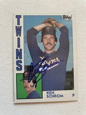 Signed 1984 Topps Ken Schrom Minnesota Twins Autographed Auto