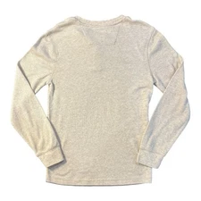 George Men's Small (34-36) Thermal Henley Shirt Long Sleeve Waffle Knit Cream