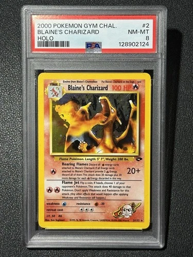 Blaine's Charizard 2/132 Gym Challenge Holo PSA 8 Pokemon