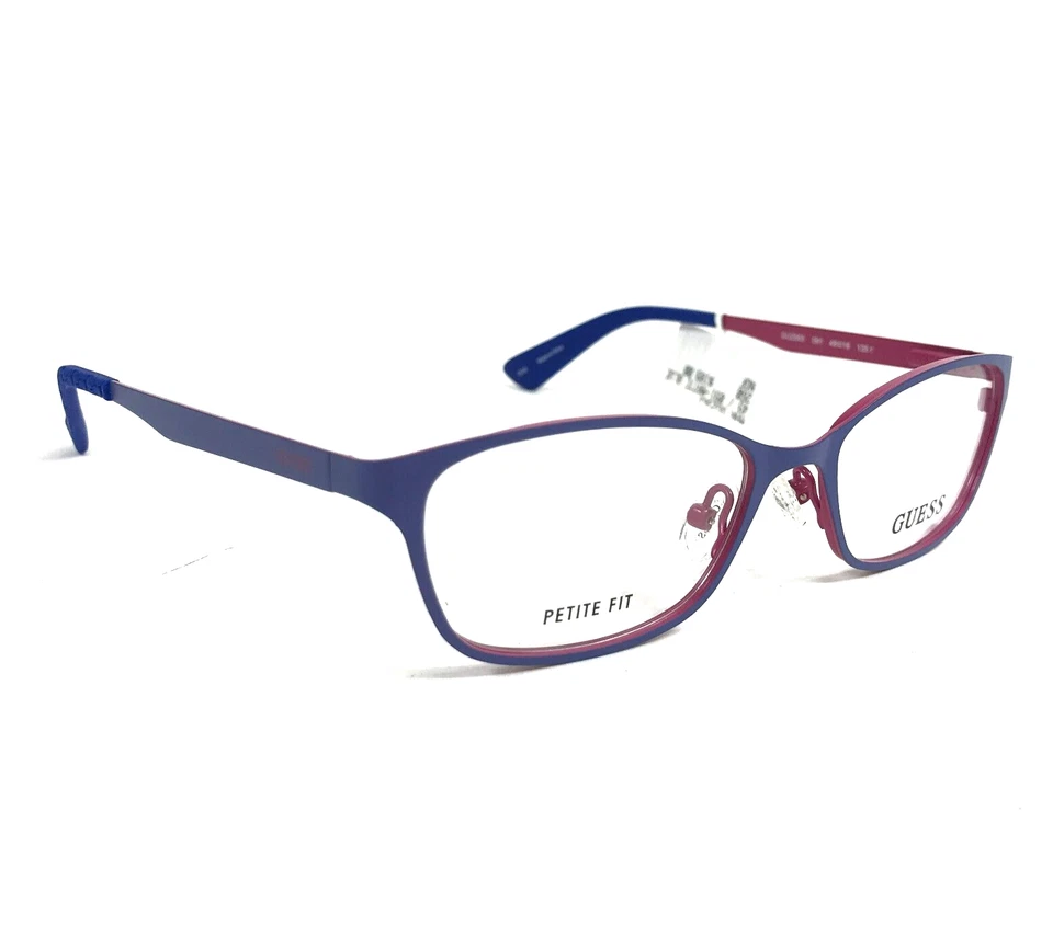 Monturas de gafas Guess Petite GU2563 091 azul mate rosa ojo de gato 49-16-135 Foto 2 de 4
