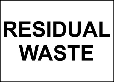 RESIDUAL WASTE | Laminated Vinyl Decal Sticker Label