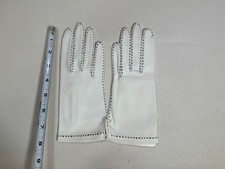 Vintage Women's 100 Double Woven Cotton Gloves Size 7  Hand Stitched