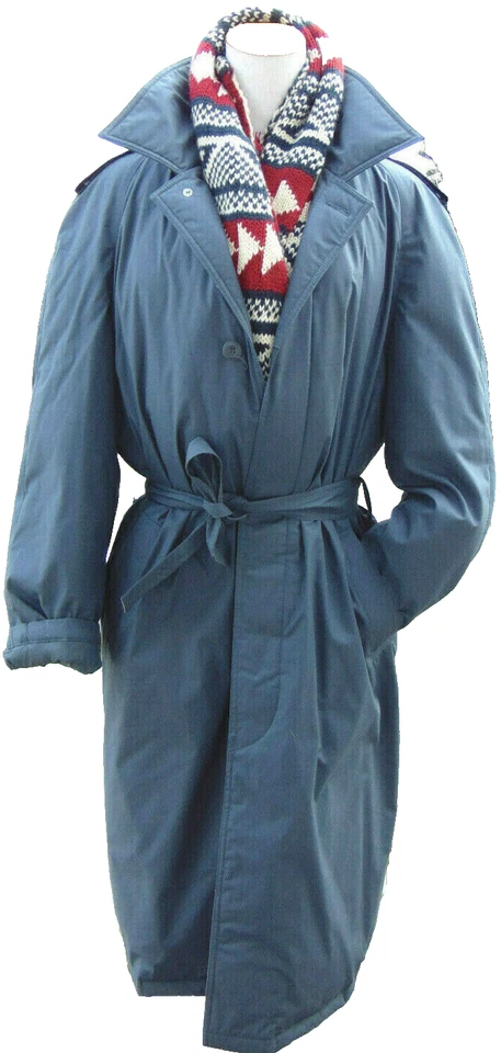 Parka larga de plumón vintage The Company Store algodón poliéster gabardina ~ M/L Foto 2 de 4