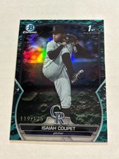 2023 BOWMAN CHROME DRAFT ISAIAH COUPET 119/125 AQUA LUNAR CRATER 1ST ROCKIES SP