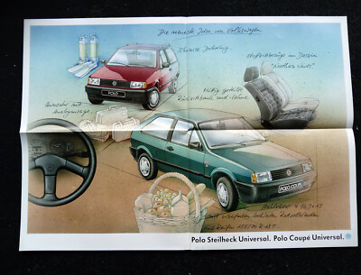 VW Polo 86C 2F special model universal brochure / poster 2/1992 steep rear coupe