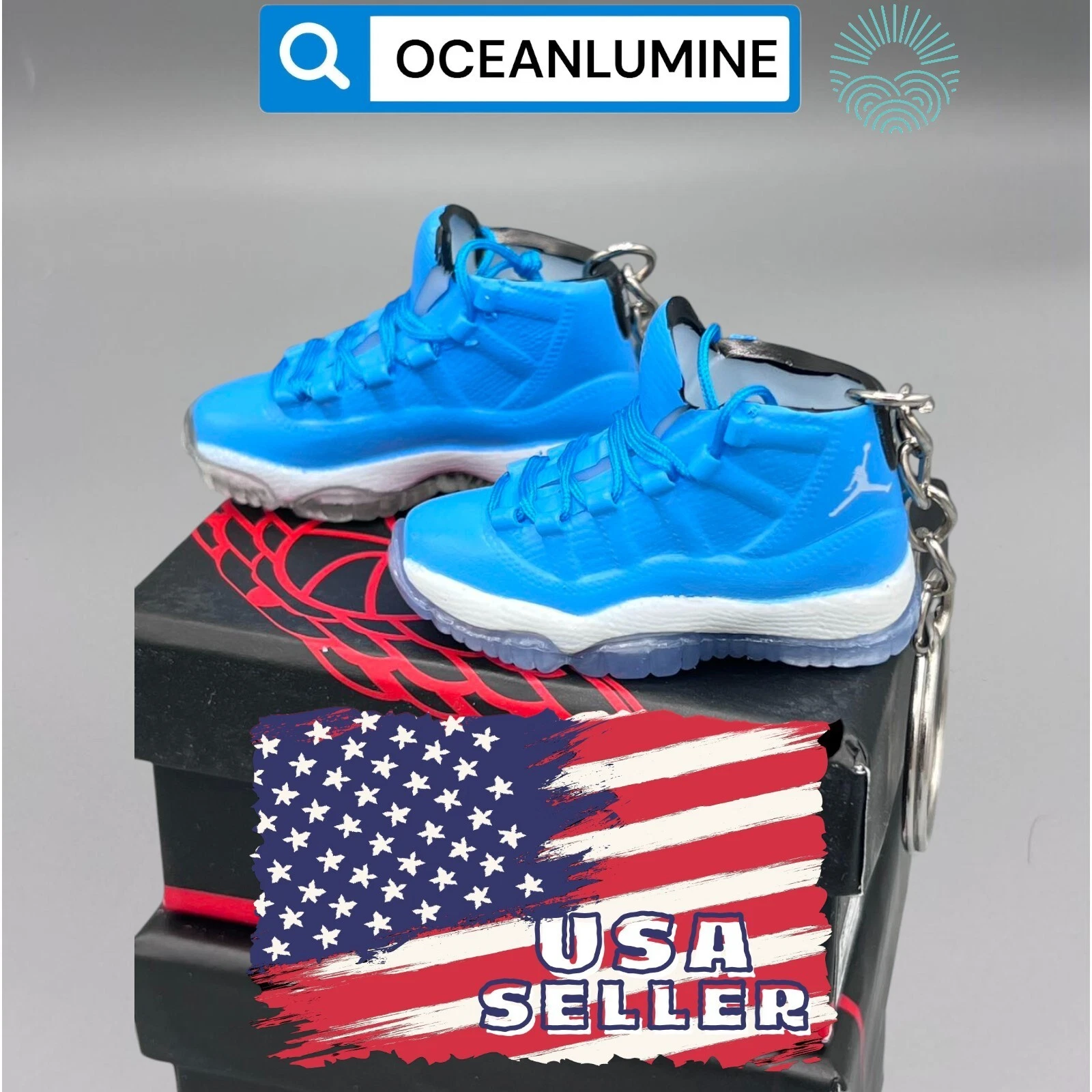 Porte clés Jordan 3D Mini Sneaker de la meilleure qualité, boîte à chaussures, boîte d'affichage option