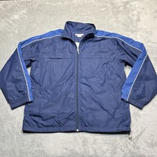 VTG Nike Windbreaker Lined Track Jacket Men's Size XL Blue Full Zip Silver Tag