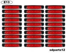 30 X Segnalatore Luce Ingombro 6 Led Smd 24v  Rosso Camion Per Daf Man Scania