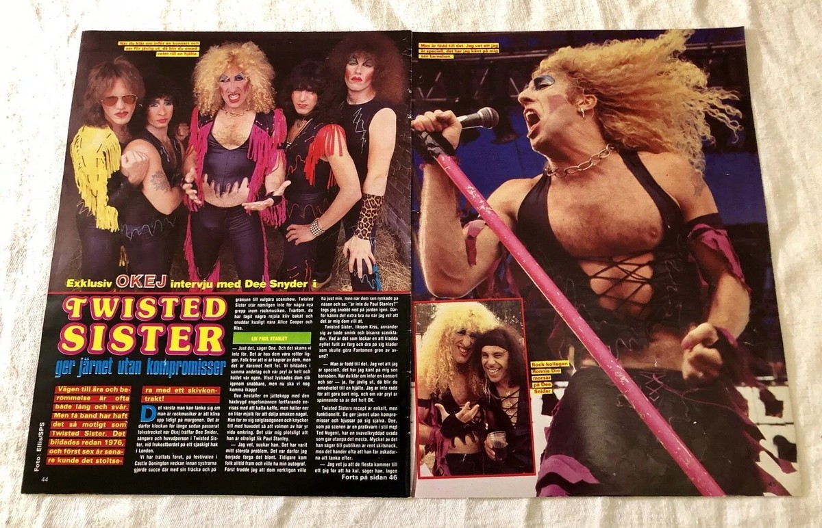 TWISTED SISTER 1983 DEE SNIDER Clipping Poster Swedish magazine