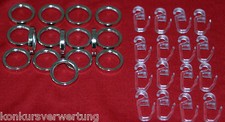 104 Stck  Metall Gardinenringe inkl. Faltenlegehaken, Edelstahloptik,20 mm-innen