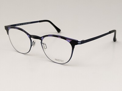 Innotec Shaw 5310 Round Eyeglasses Frames Japan NEW: Blue & Black 49-21-140