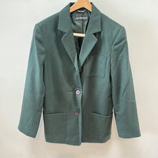 Dark Green Sandro Womens Wool Blazer Jacket S...