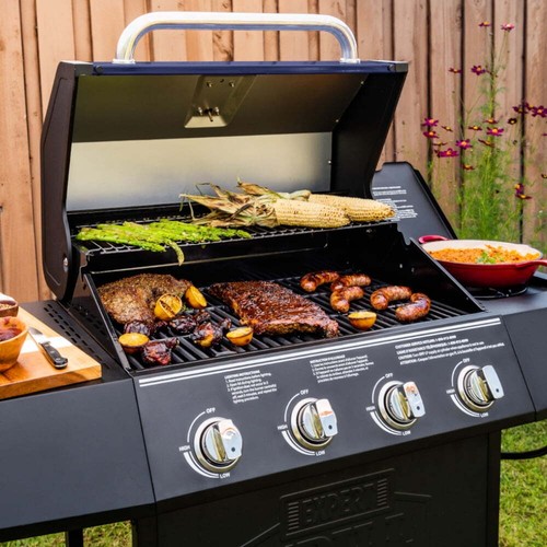 4 Stainless Steel Burner W/ Side Burner Propane Gas Grill Patio Outdoor Cookout - Picture 5 of 13