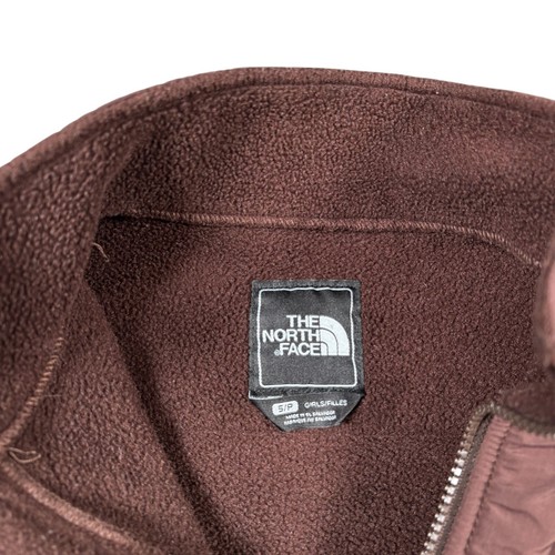 The North Face Unisex Kids Brown Full Zip Mock Neck Denali Fleece Jacket Sz S/P - Picture 4 of 7