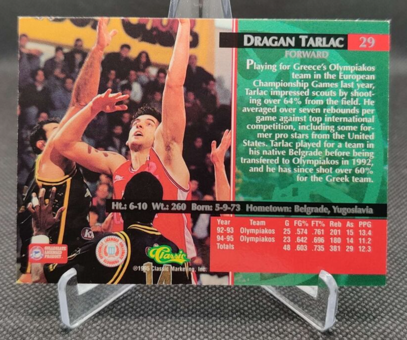 1995 Classic #29 Dragan Tarlac Olympiakos Basketball Card
