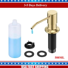 Soap Dispenser Gold for Kitchen Sink Countertop Pump with 17OZ Bottle