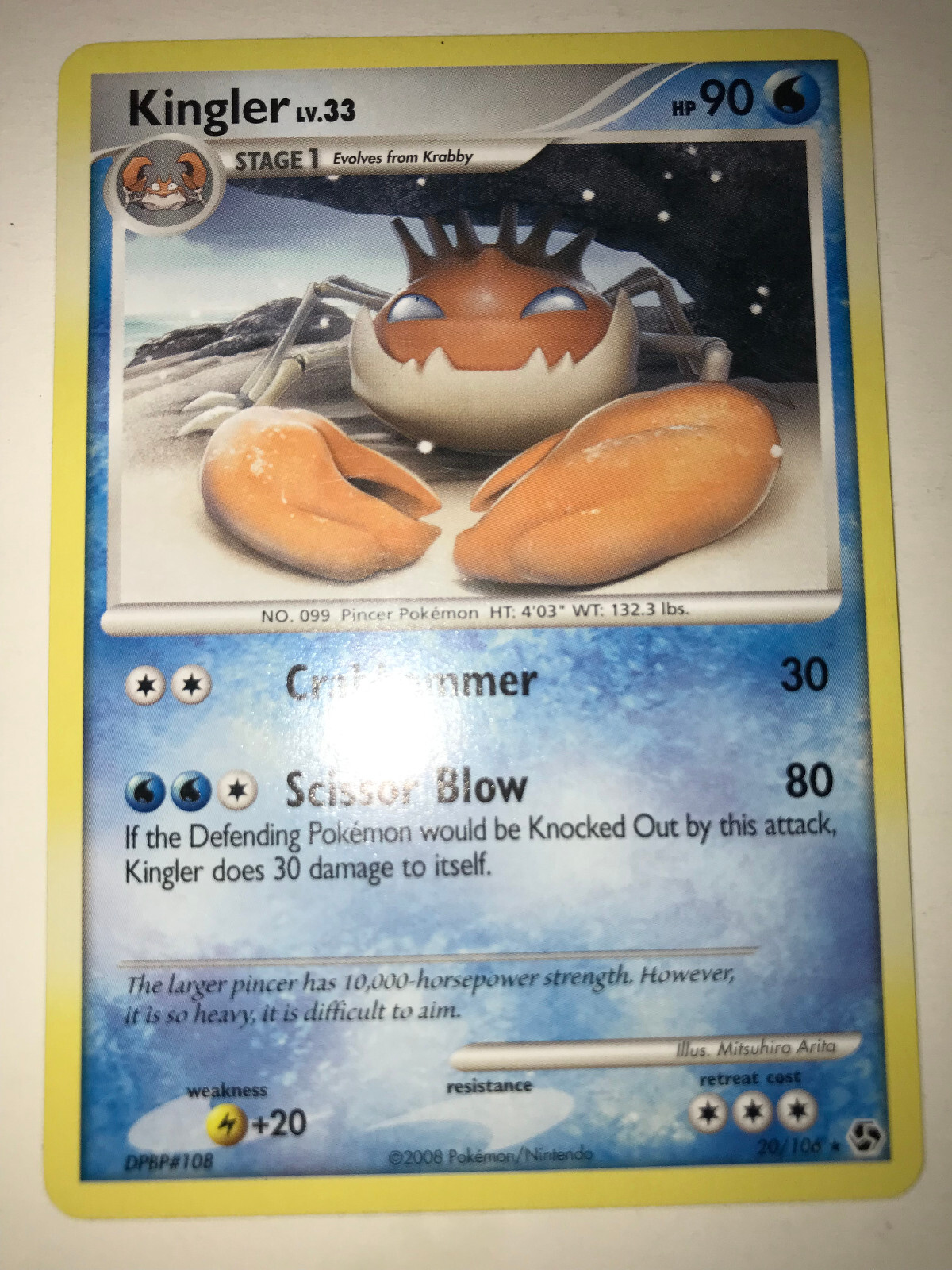 Pokemon x1 Kingler - Great Encounters (Rare 20/106) LP/NM!)