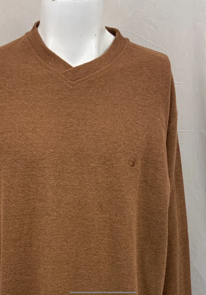 Suéter Cabeza de Pato L Naranja Algodón Poli Cuello en V Manga Larga YGI N2-375 Foto 3 de 4