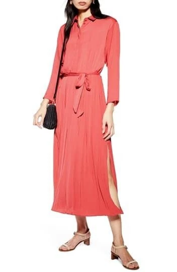 Topshop pleated shirt dress top