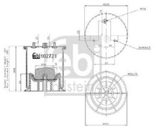 Original FEBI BILSTEIN Federbalg Luftfederung 102721 für Iveco
