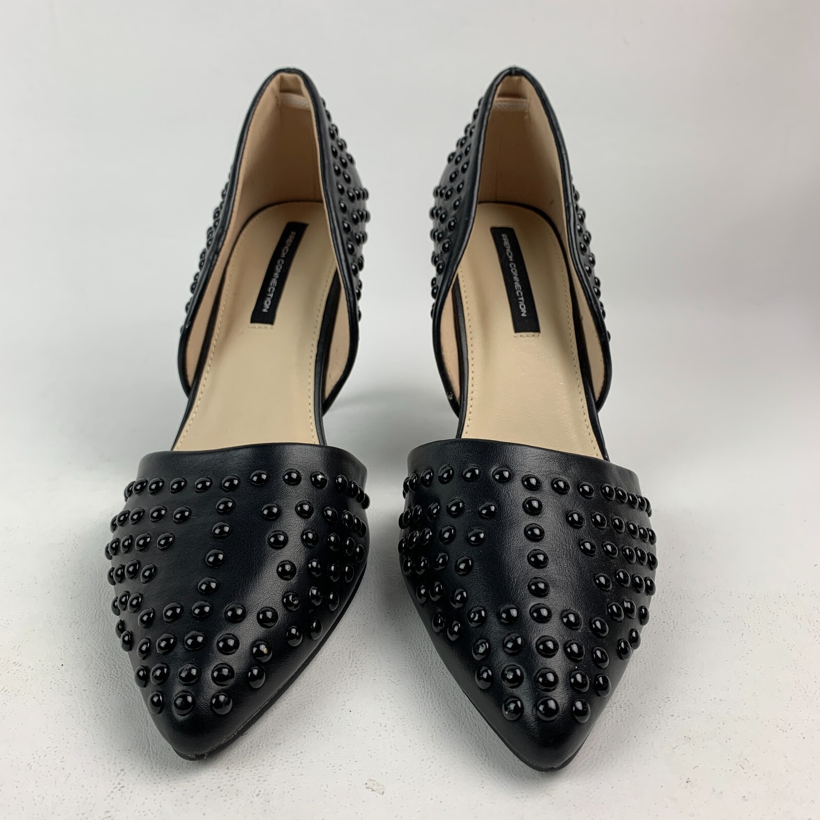 French Connection Forever Pumps Black Studded Poi… - image 6