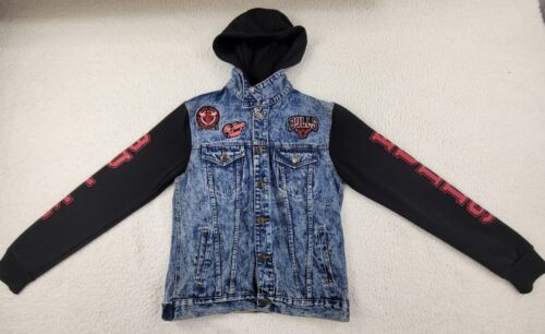 Chicago Bulls Denim Jeansjacke mit Hoodie Knopfleiste Gr. Medium Chi-towns Finest - Bild 2 von 10