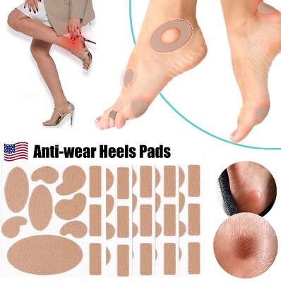 44Pcs Anti-wear Heels Stickers Moleskin Tape for Feet Blisters Adhesive Pads USA