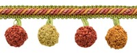 Pompom Quasten Fransenbesatz Mit Seil Gimp Kopf, Farbe Nr. AR02 [12 Yards]
