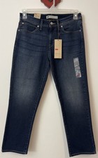 Levis Womens 8/29 Mid-Rise Skinny Crop Dark-Wash Denim Blue Jeans NWT A1363