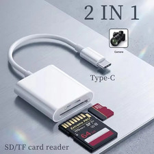 USB C to SD Card Reader Micro TF Memory Adapter for iPhone iPad MacBook