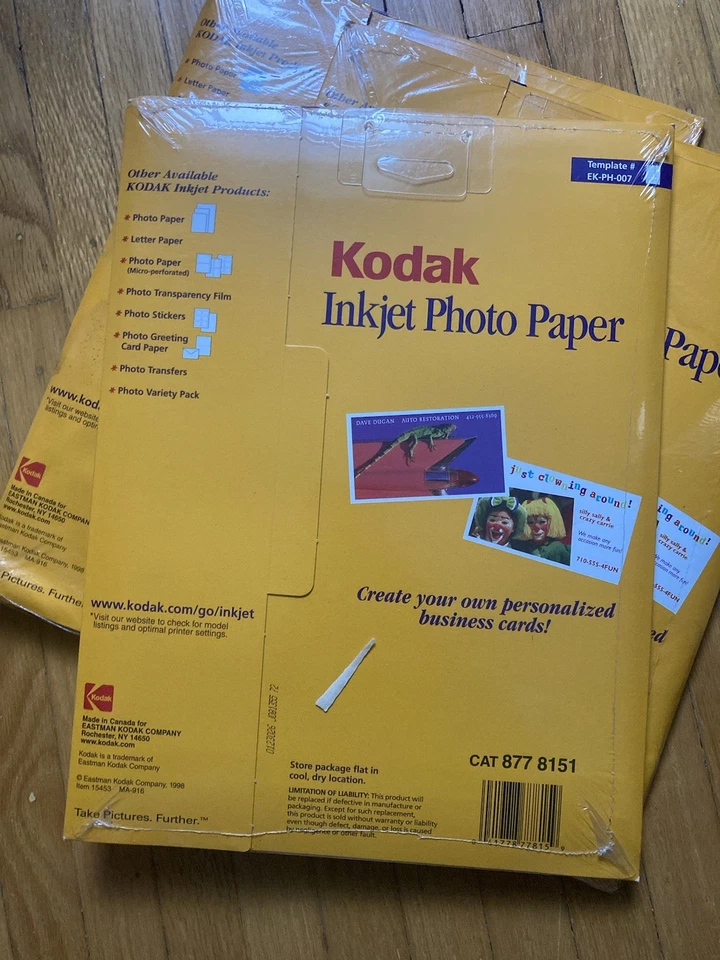 3 Kodak inkjet Photo Paper Micro-perforated For Ten Business Cards Per Sheet - Image 4 of 4