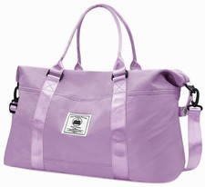 Waterproof Travel Duffel Bag Unisex Gym Weekender Carry-On w/ Wet Pocket Purple