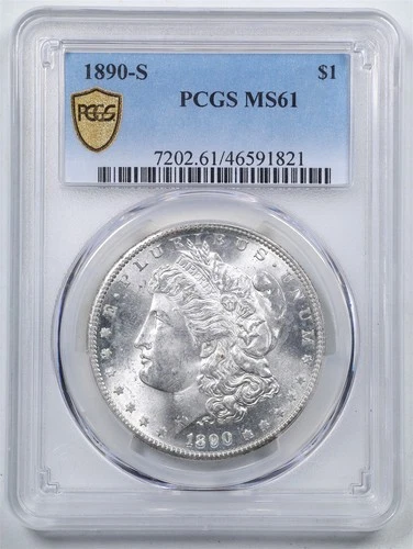 1890-S $1 Morgan Silver Dollar MS61 PCGS 46591821