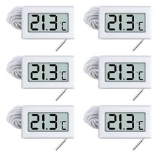Multipack 6 Digital Thermometers with 1 Meter External Sensor for Various Uses